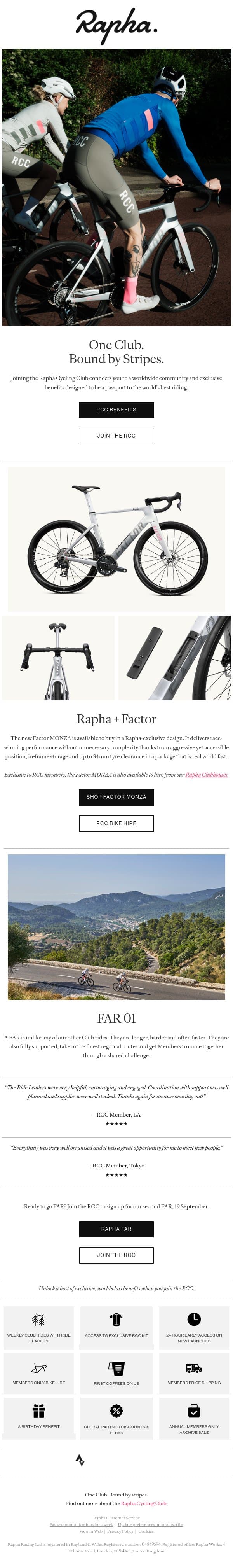 Join the World of the RCC email from Rapha screenshot