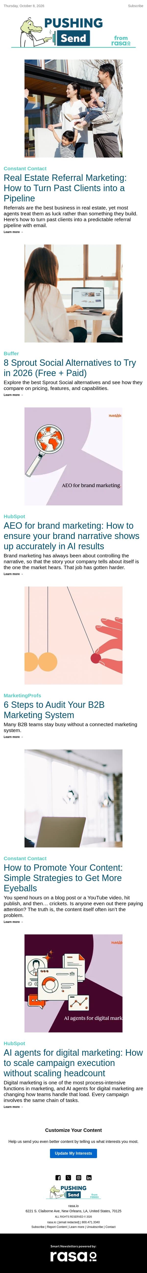 Real Estate Referral Marketing: How to Turn Past Clients into a Pipeline | rasa.io email from Rasa.io screenshot