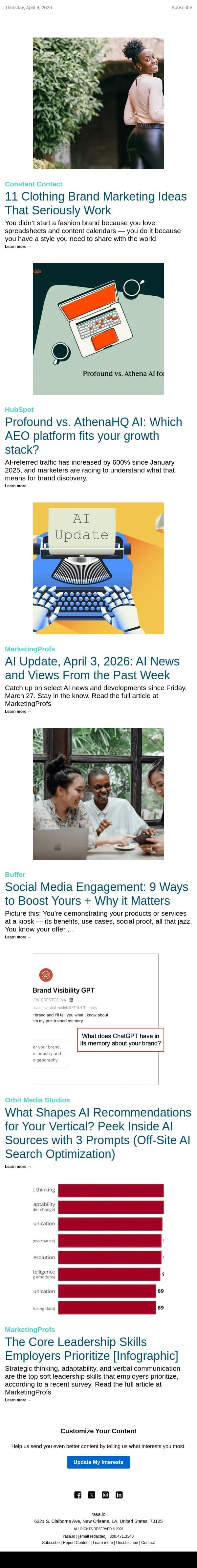 11 Clothing Brand Marketing Ideas That Seriously Work | rasa.io email from Rasa.io screenshot