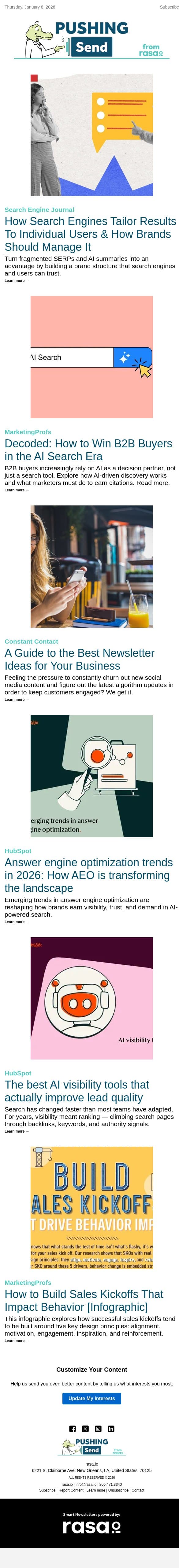 How Search Engines Tailor Results To Individual Users & How Brands Should Manage It | rasa.io email from Rasa.io screenshot