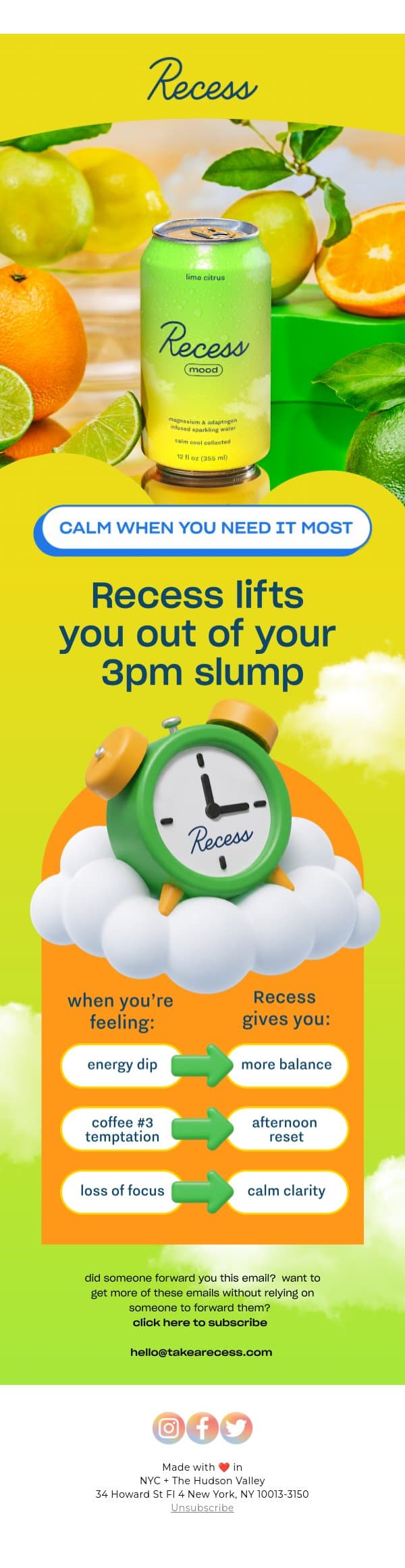 it's that time email from Recess screenshot