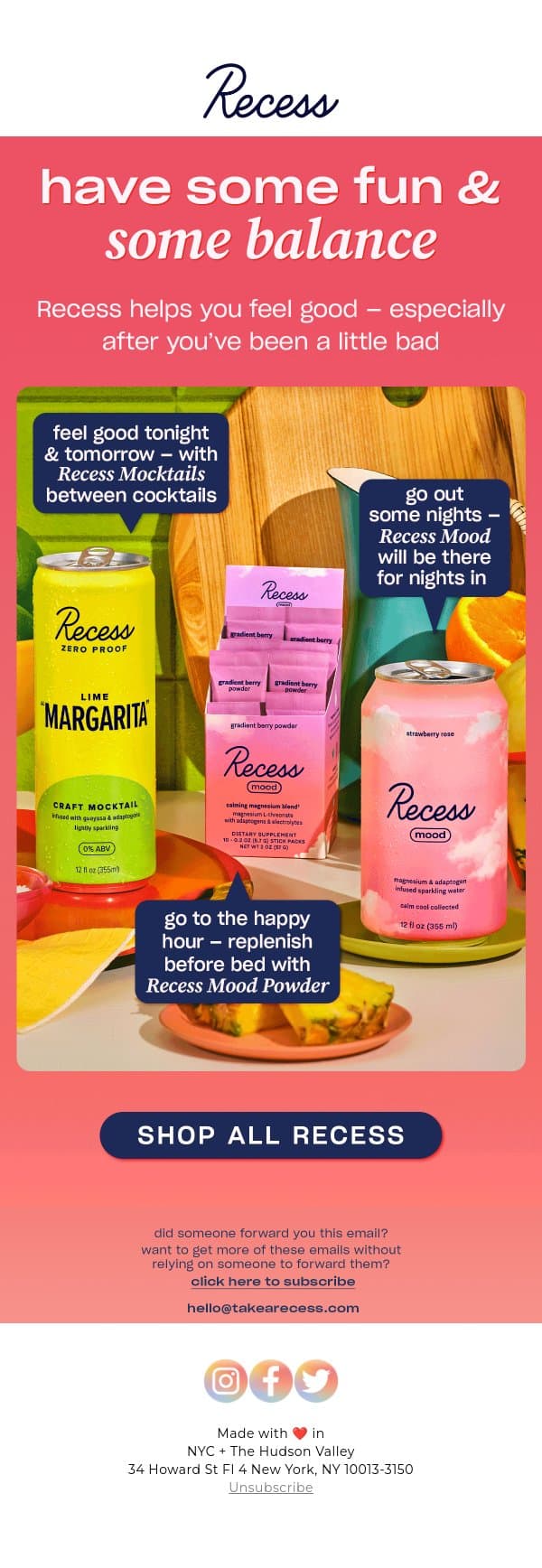 Recess = moderation email from Recess screenshot