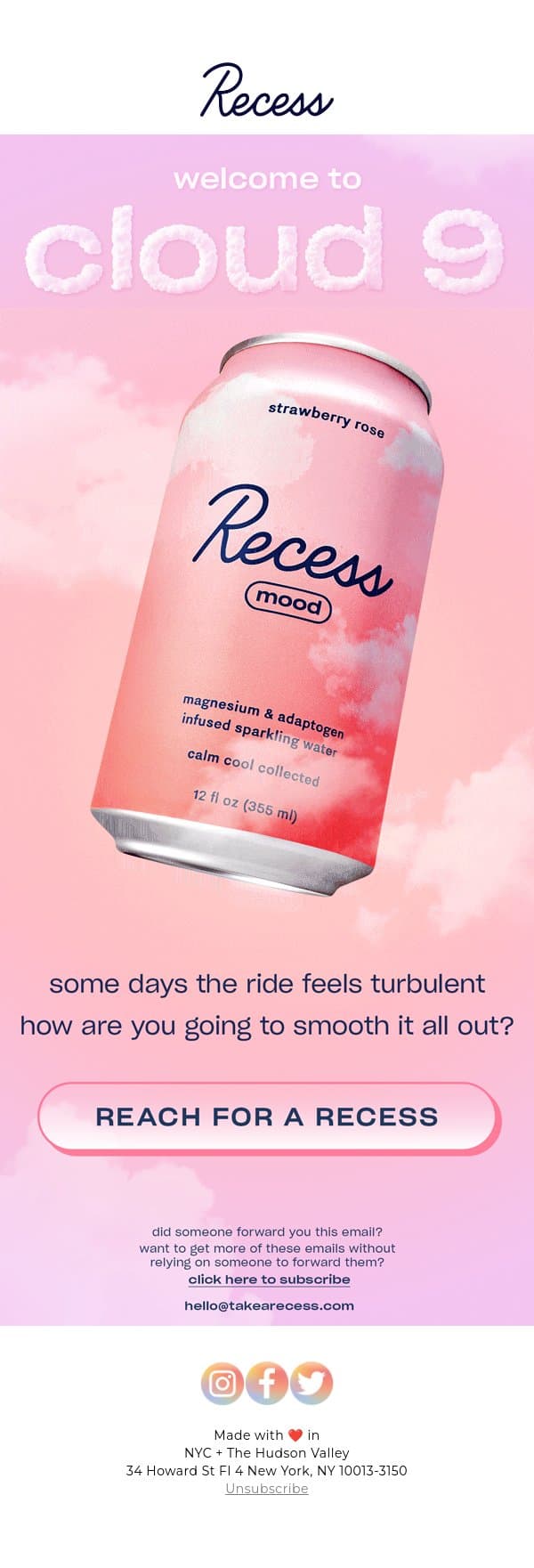 cloud 9 in a can ☁️ email from Recess screenshot