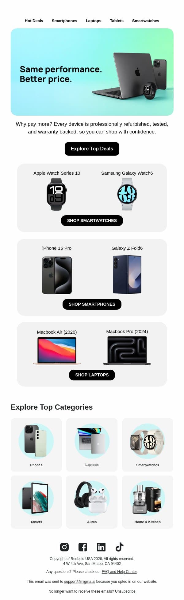 Wait… that’s refurbished? email from Reebelo screenshot