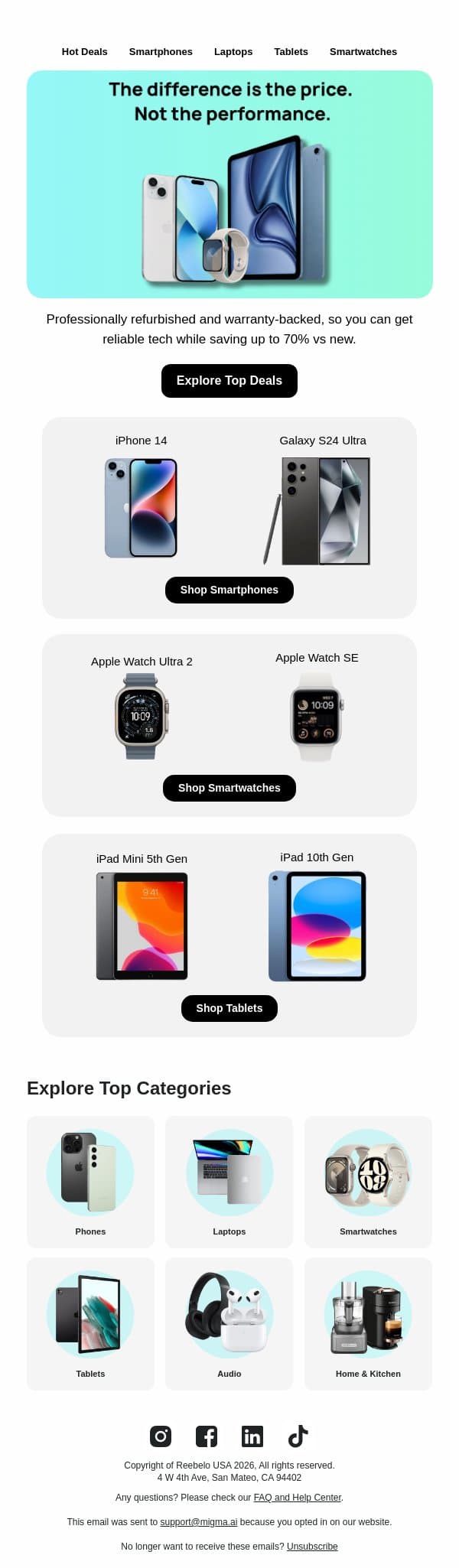 Wait… why does this cost less? email from Reebelo screenshot