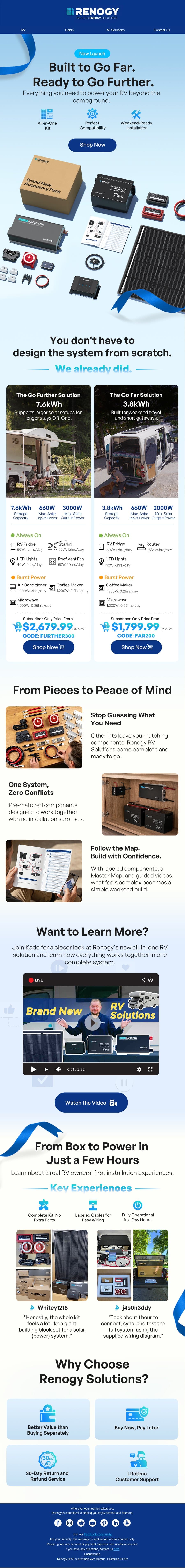 Meet Our New All-in-One RV Solution email from Renogy screenshot