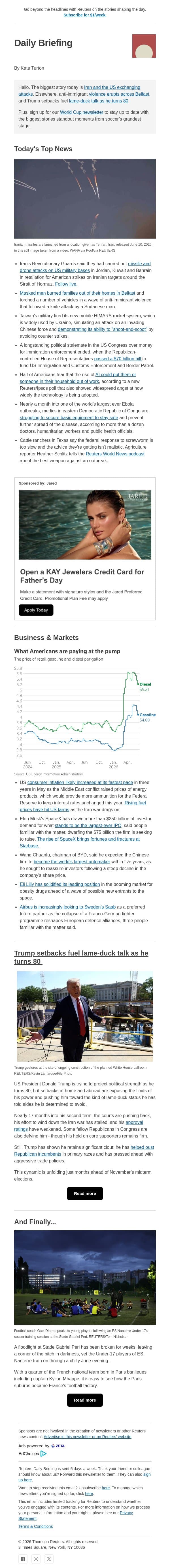 Trump setbacks fuel lame-duck talk email from Reuters screenshot