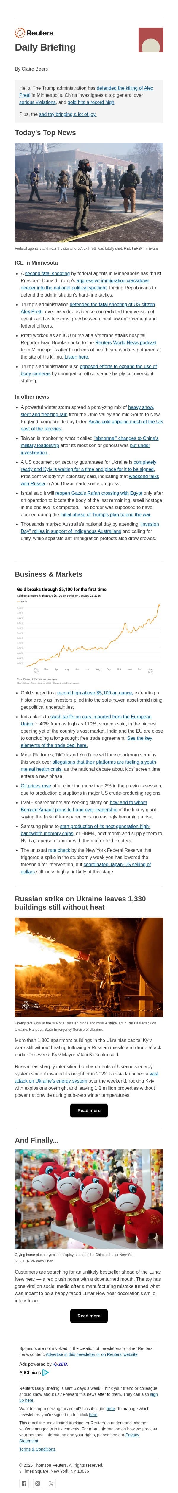 Deaths mount as ICE push intensifies email from Reuters screenshot