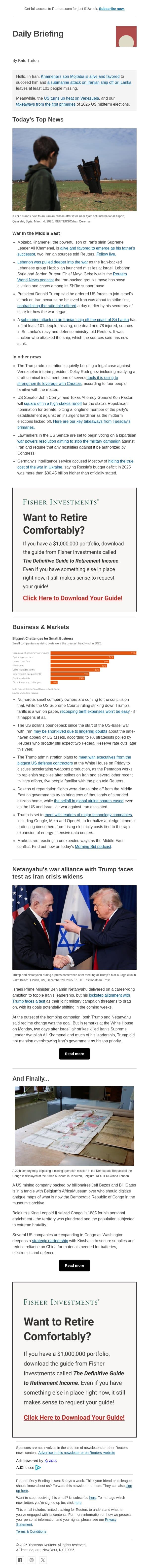 Iran 'close' to choosing new leader email from Reuters screenshot