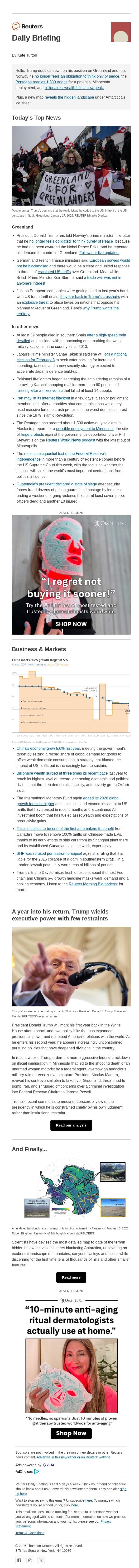 Trump's letter to Norway email from Reuters screenshot
