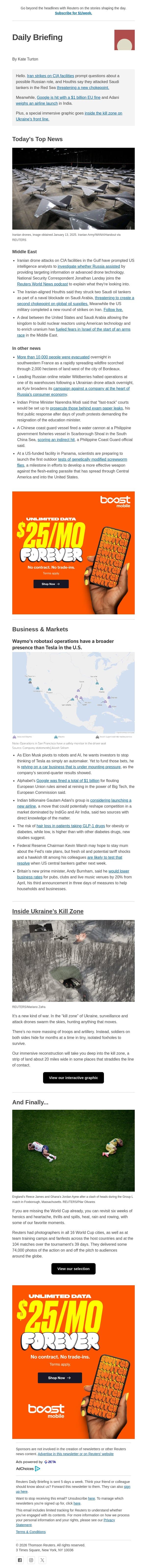 Inside Ukraine’s Kill Zone email from Reuters screenshot