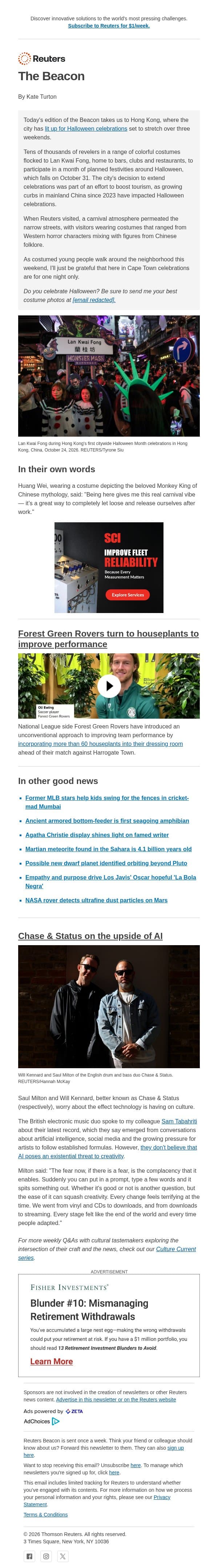 Halloween in Hong Kong email from Reuters screenshot