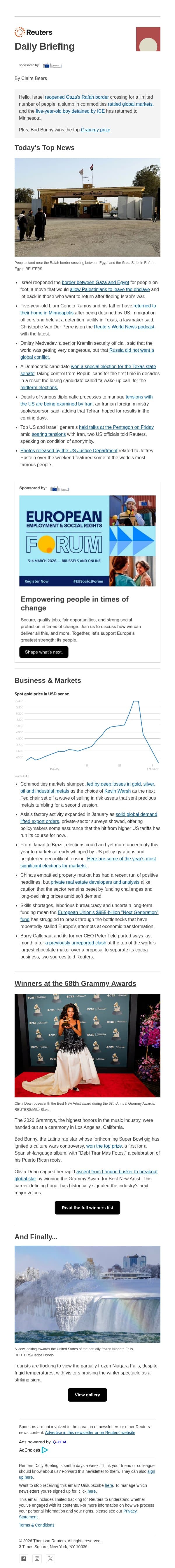 Gaza's Rafah border reopens email from Reuters screenshot