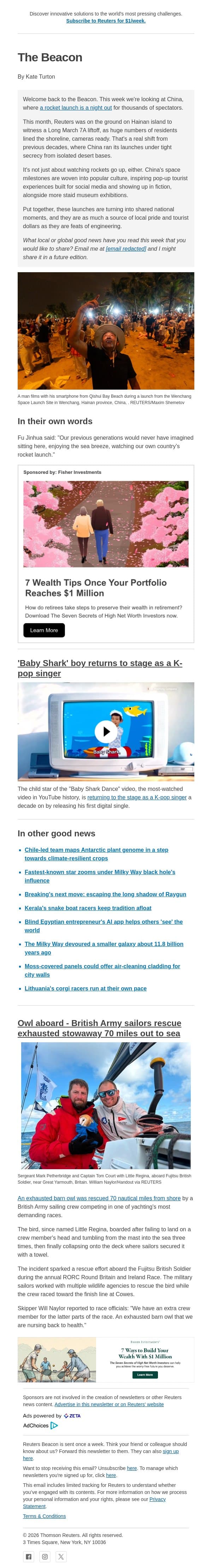 China's rocket-fueled dreams email from Reuters screenshot