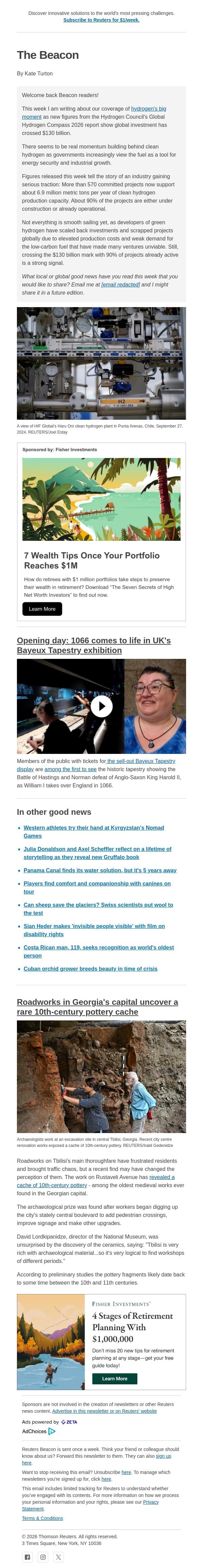 Hydrogen's big moment email from Reuters screenshot