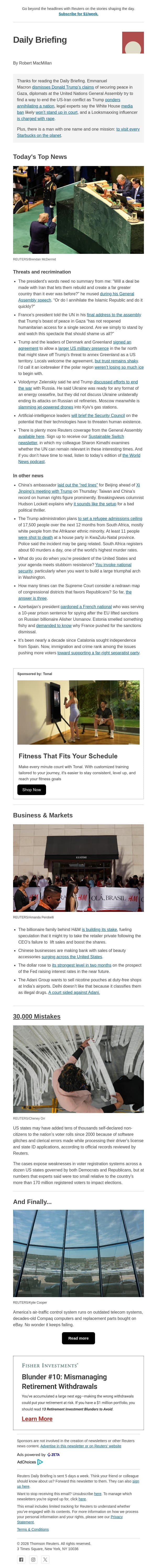 Rebuild or annihilate email from Reuters screenshot