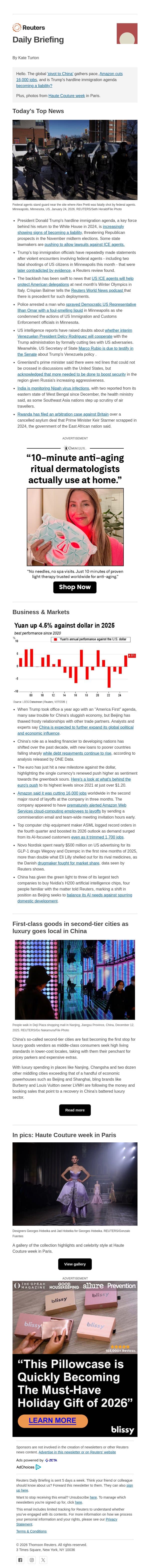 'Pivot to China' gathers pace email from Reuters screenshot