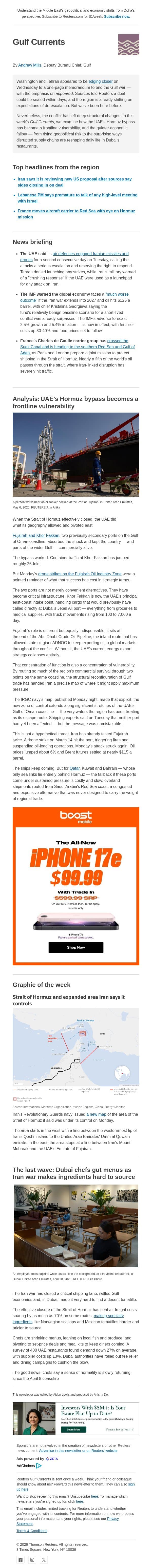 The ports keeping the Gulf alive — for now email from Reuters screenshot