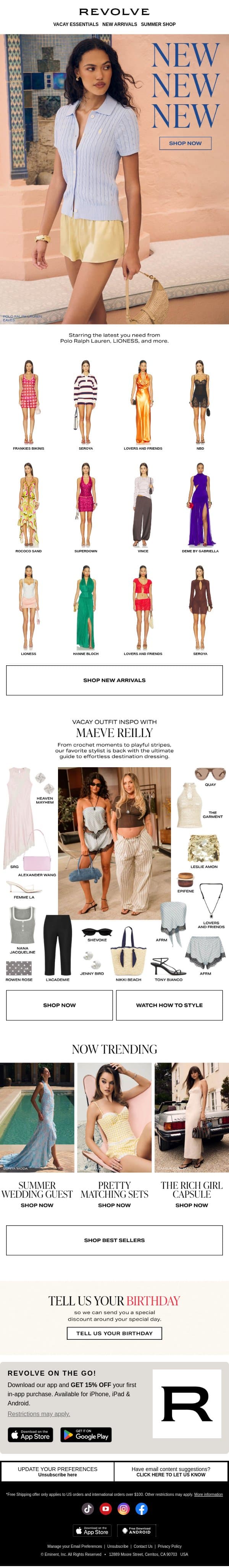 In With The NEW ✨ email from Revolve screenshot
