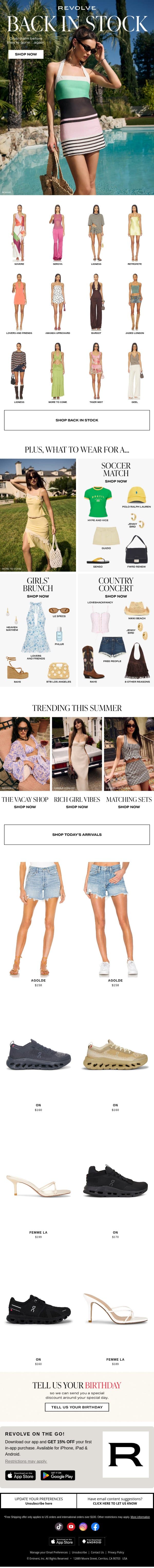 (1) Restock Reminder email from Revolve screenshot
