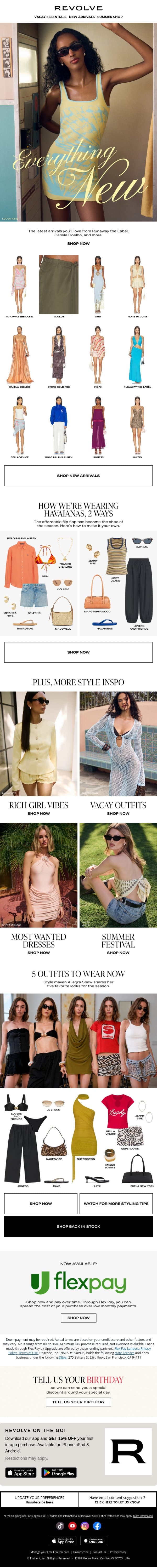 THIS JUST IN! email from Revolve screenshot