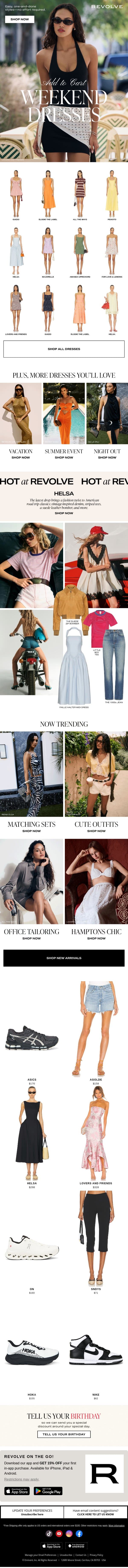 The Only Dress You Need This Summer email from Revolve screenshot