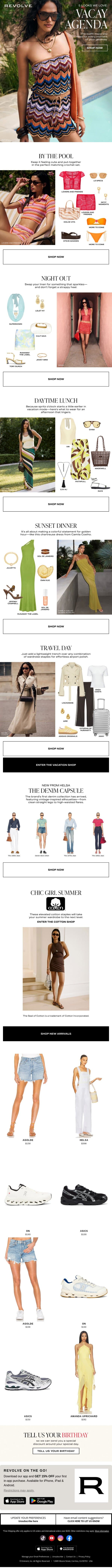 Cute Outfit Inspo For Your Upcoming Vacay email from Revolve screenshot