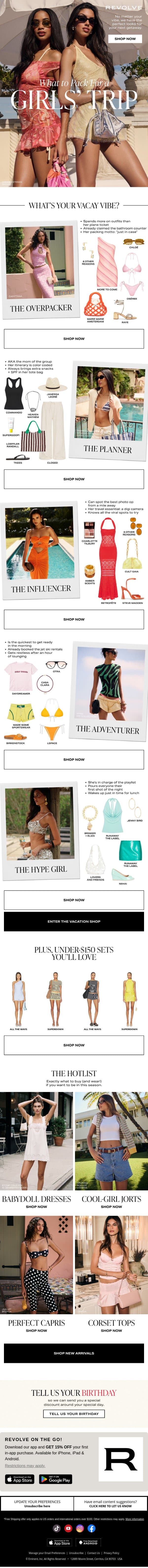 Re: Your Trip Confirmation email from Revolve screenshot