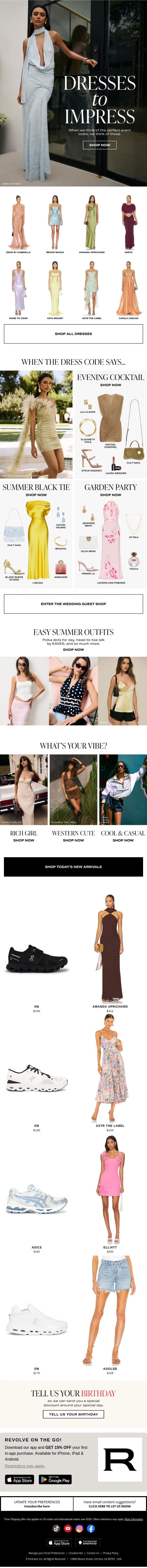 The Dress Every It Girl Is Wearing To Summer Events email from Revolve screenshot