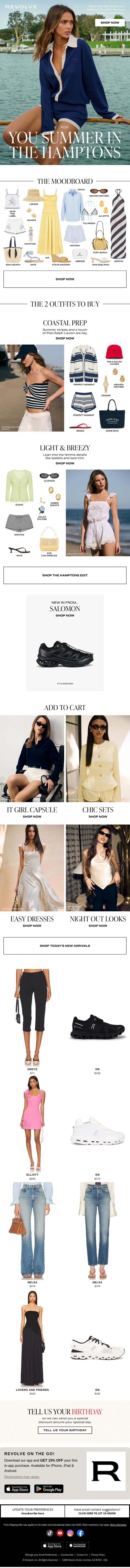 Welcome To The Hamptons ☀️ email from Revolve screenshot