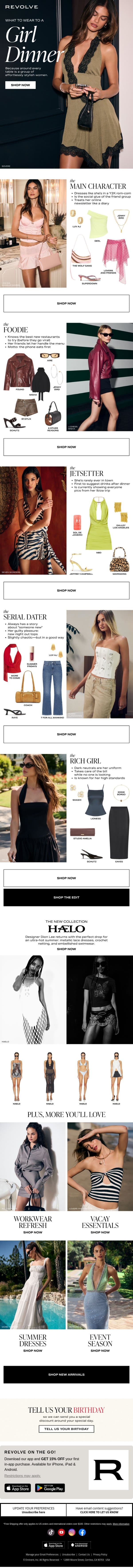 Re: Your Dinner Reservation email from Revolve screenshot