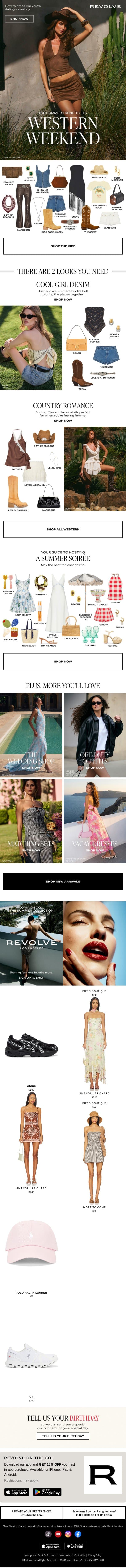 The Western Set Every It Girl Is Wearing email from Revolve screenshot