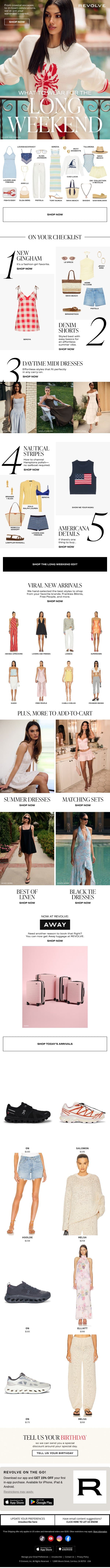 Our Long Weekend Vibe: Hamptons Chic email from Revolve screenshot