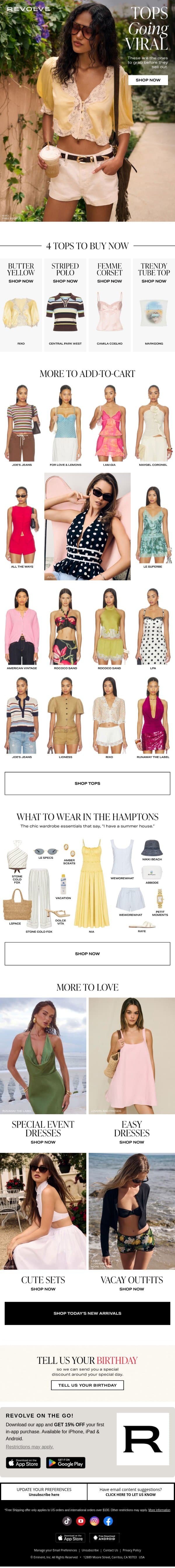 The Viral Lace Top: Now In Butter Yellow email from Revolve screenshot