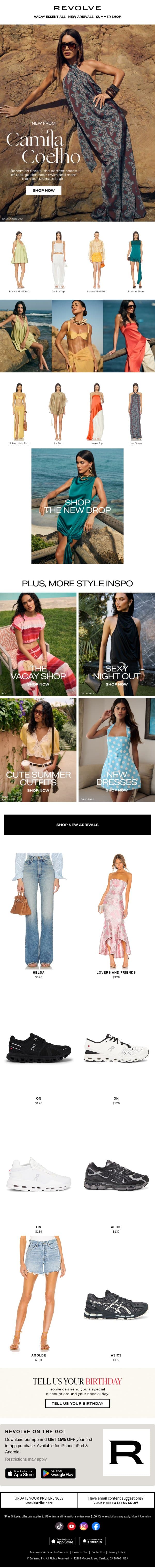SPOTTED: New From Camila Coelho email from Revolve screenshot