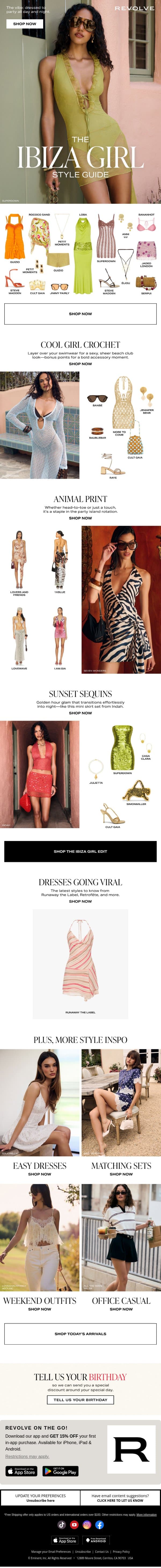 POV: You're Heading To Ibiza email from Revolve screenshot