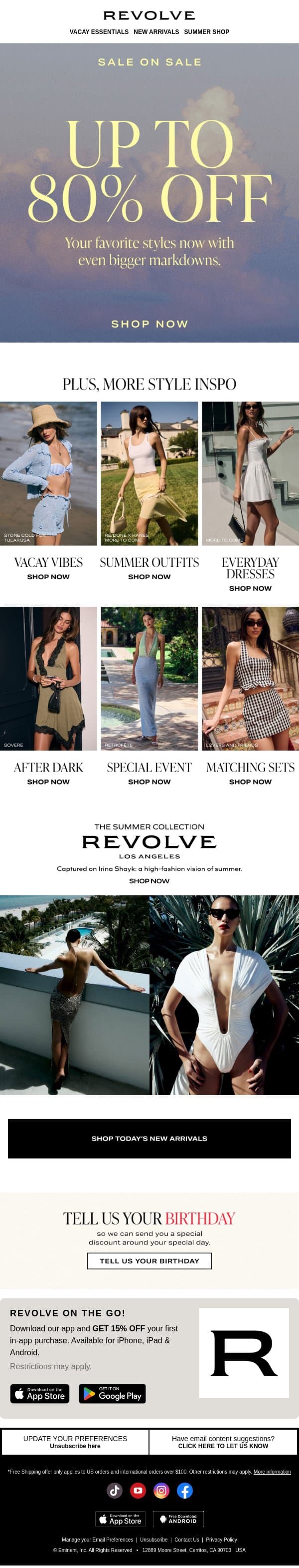 EVEN THE SALE IS ON SALE email from Revolve screenshot