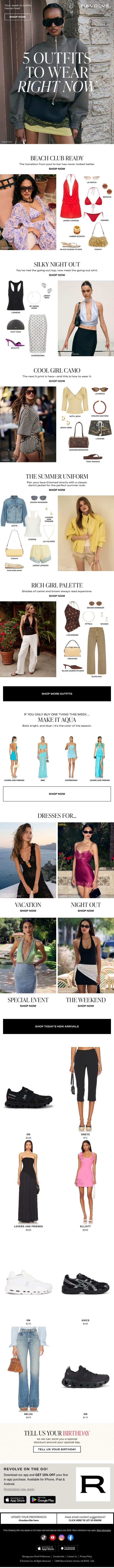 OMG, We Love Your Outfit! email from Revolve screenshot