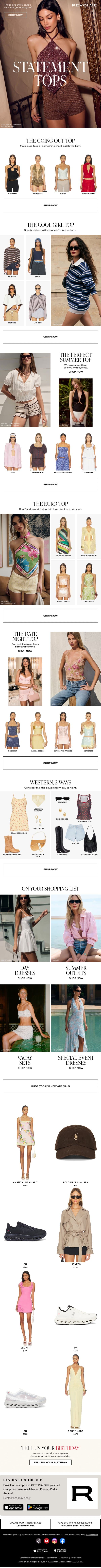 We Found The Perfect Going Out Top email from Revolve screenshot