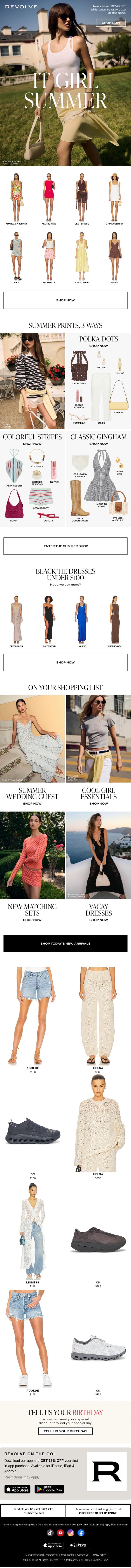 What It Girls Are Wearing This Summer email from Revolve screenshot
