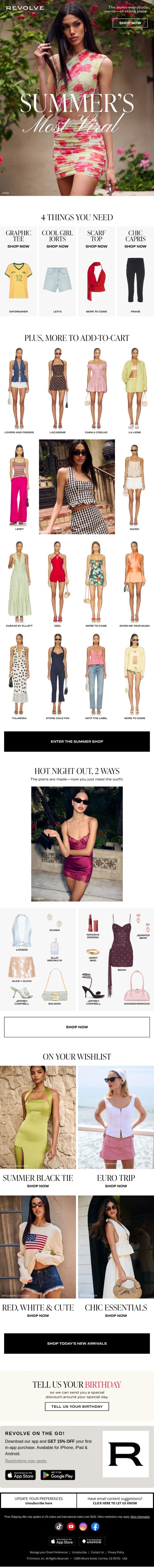 Summer Styles Going Viral 🔥 email from Revolve screenshot