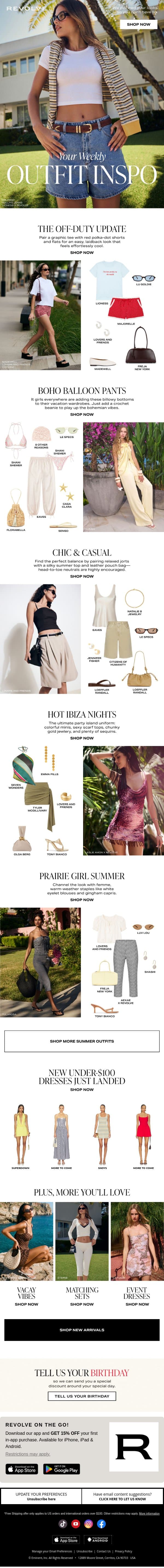 A Week In Outfits: Balloon Pants, Graphic Tees & More email from Revolve screenshot