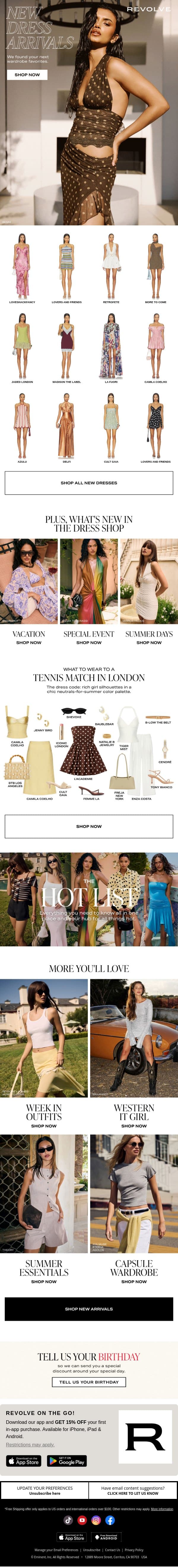 Found: Your Next Dress Obsession email from Revolve screenshot