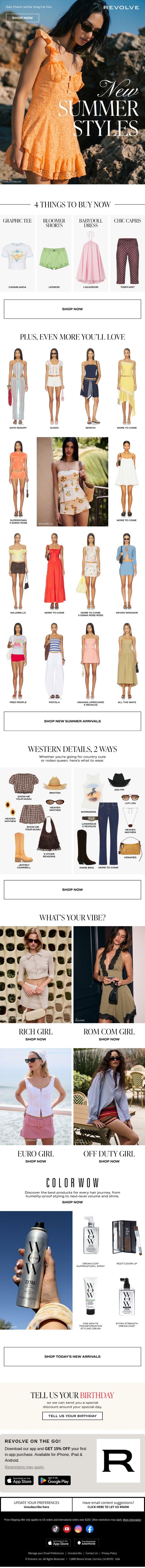Our Latest Summer Drop 🔥 email from Revolve screenshot
