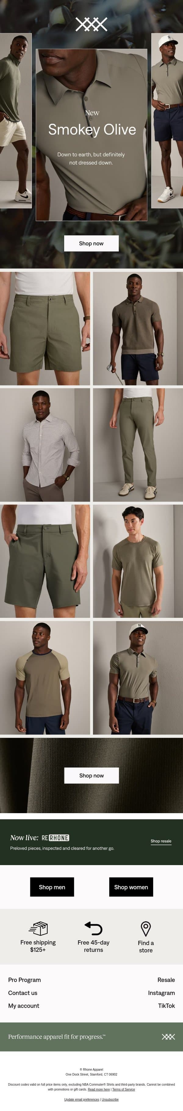 New: Smokey Olive email from Rhone screenshot