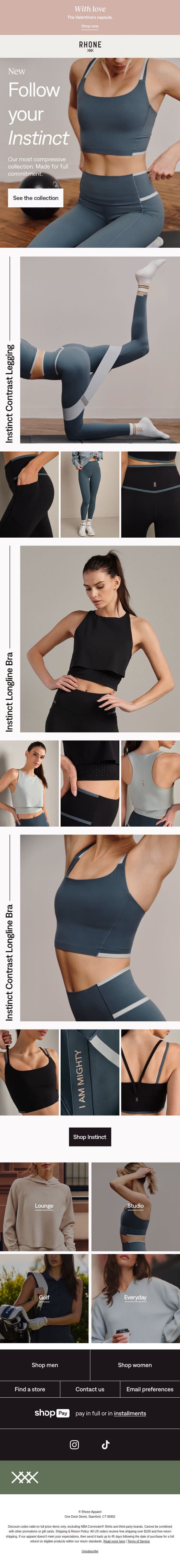 Introducing: Instinct Collection email from Rhone screenshot