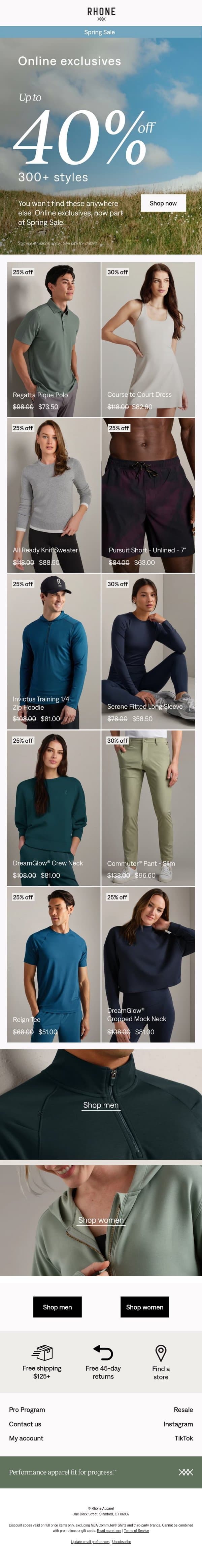 Not in stores, only here email from Rhone screenshot