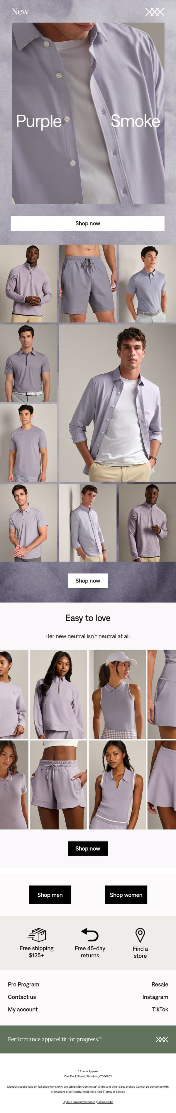 Spring's best surprise email from Rhone screenshot