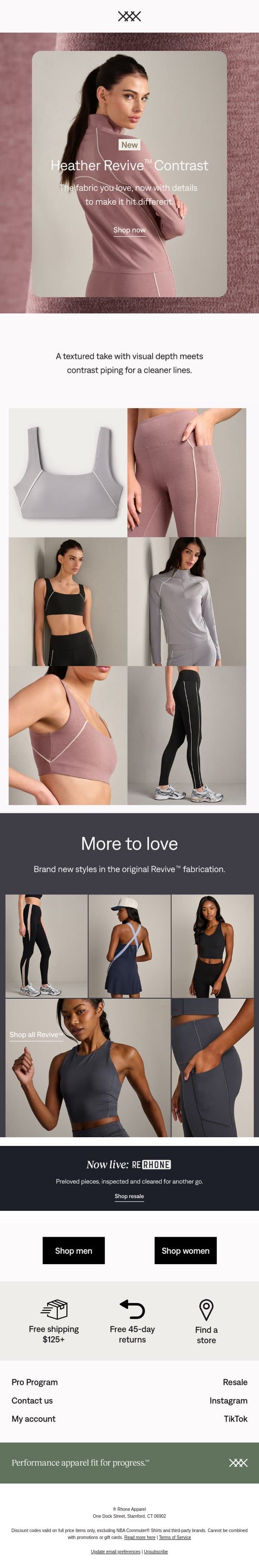 New: Heather Revive™ Contrast email from Rhone screenshot