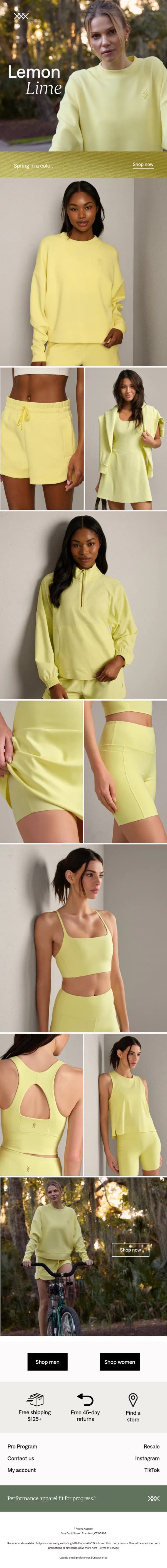 Lemon Lime looks good on you email from Rhone screenshot